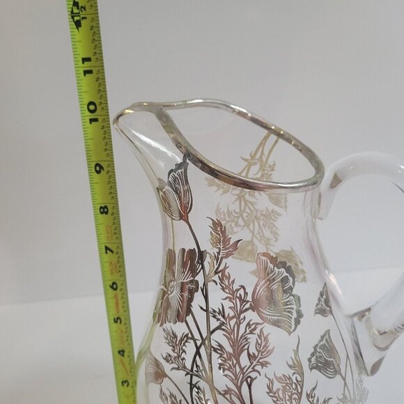Vintage Silver City Cambridge Flanders Poppy Sterling Silver Overlay Jug Pitcher - Picture 8 of 8